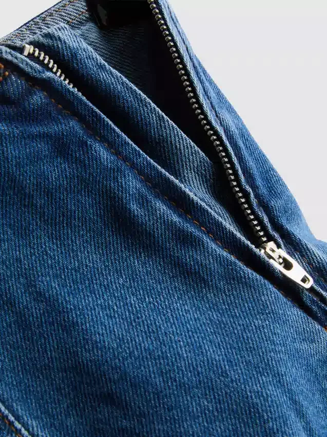 Mini-saia-calça em ganga de algodão