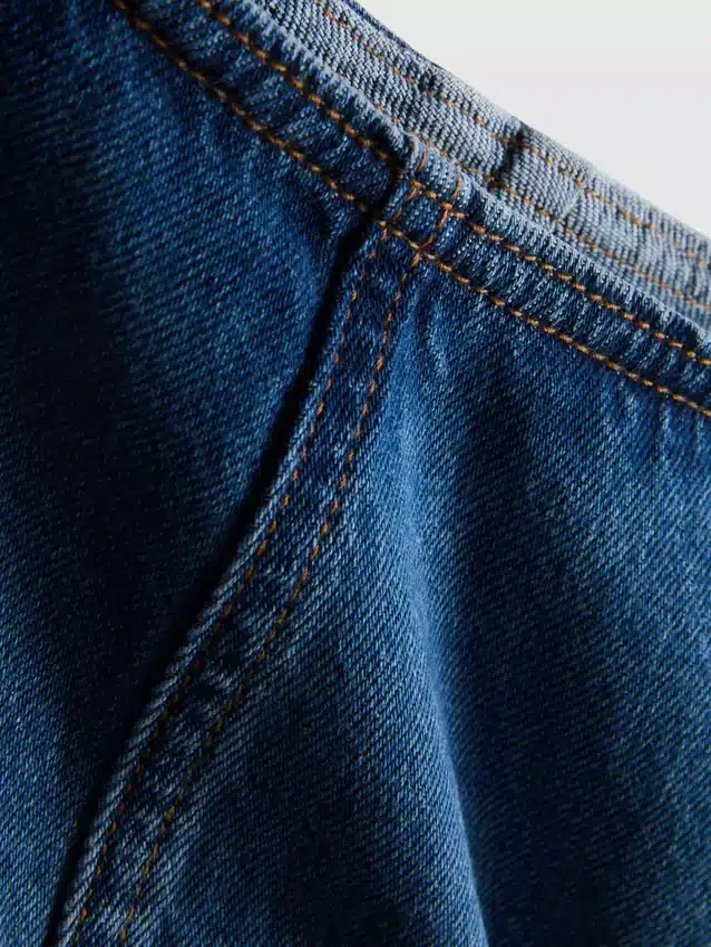 Mini-saia-calça em ganga de algodão