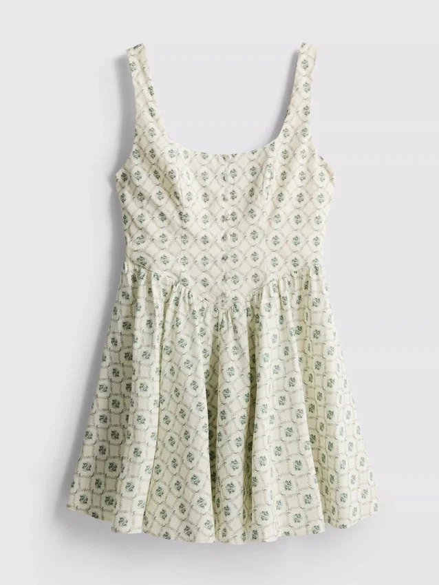 Mini-vestido com botões tipo espartilho