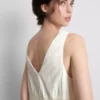 Mini-vestido com decote em V e efeito enrugado