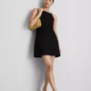 Mini-vestido com decote quadrado