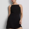 Mini-vestido com decote quadrado