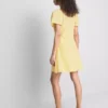 Mini-vestido com mangas curtas franzidas