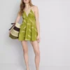 Mini-vestido com peixes bordados