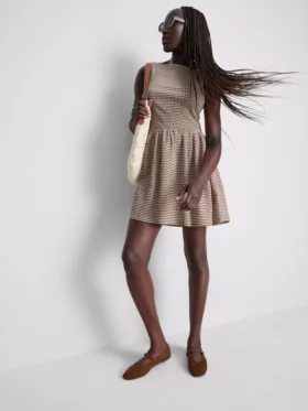 Mini-vestido com textura enrugada