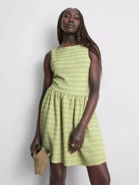 Mini-vestido com textura enrugada