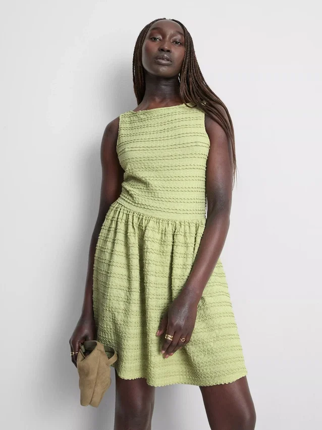 Mini-vestido com textura enrugada