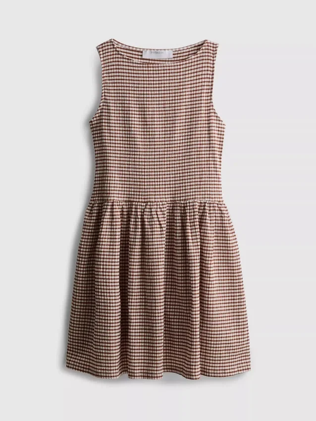 Mini-vestido com textura enrugada