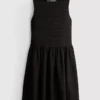 Mini-vestido com textura enrugada