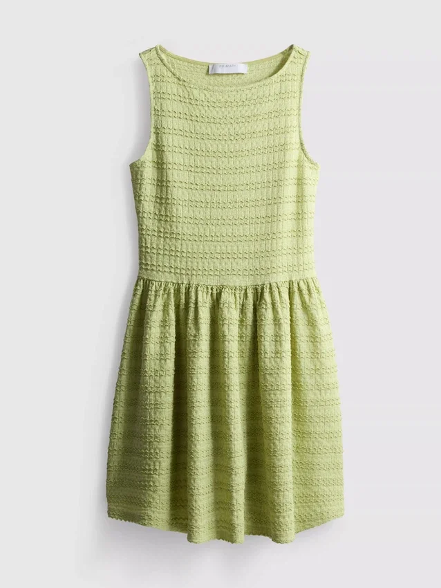 Mini-vestido com textura enrugada