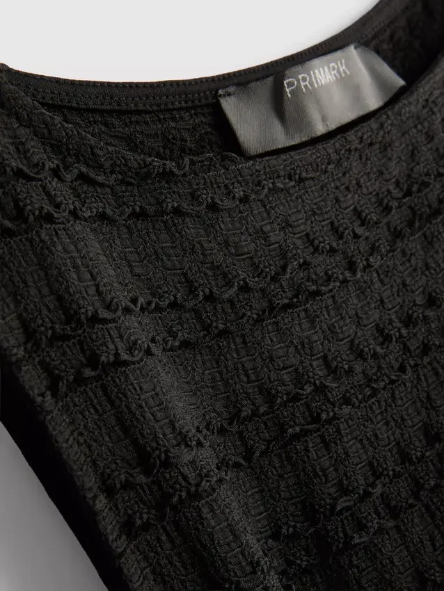 Mini-vestido com textura enrugada