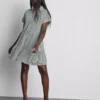 Mini-vestido de camisa com gola