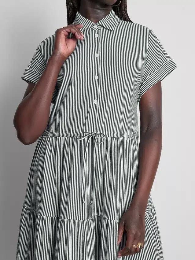 Mini-vestido de camisa com gola
