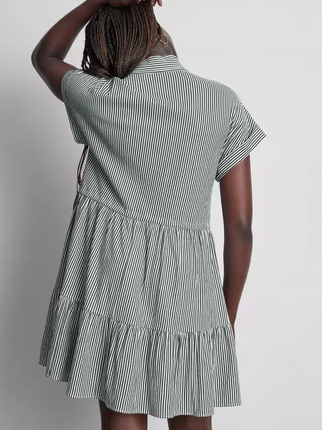 Mini-vestido de camisa com gola