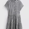 Mini-vestido de camisa com gola