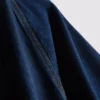 Mini-vestido de ganga de algodão com mangas bufantes