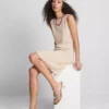 Mini-vestido de malha em linha A
