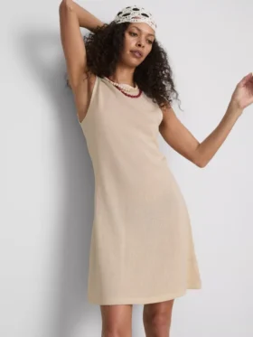 Mini-vestido de malha em linha A