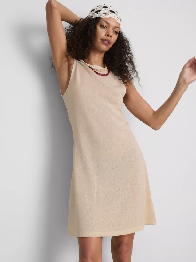 Mini-vestido de malha em linha A