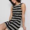 Mini-vestido de malha em linha A