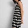 Mini-vestido de malha em linha A