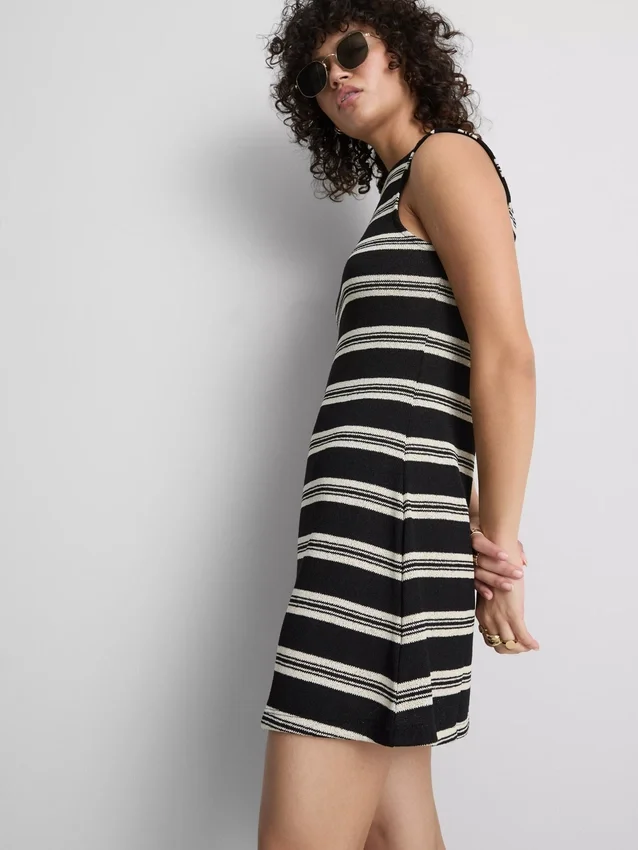 Mini-vestido de malha em linha A