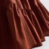 Mini-vestido de popeline com alças e folhos