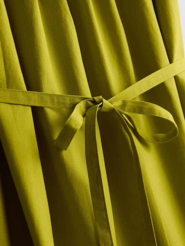 Mini-vestido de popeline com alças e folhos