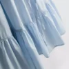 Mini-vestido de popeline com alças e folhos