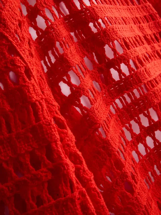 Mini-vestido de praia em croché