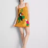 Mini-vestido de praia em croché bordado