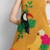 Mini-vestido de praia em croché bordado