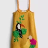 Mini-vestido de praia em croché bordado