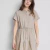 Mini-vestido em camadas de manga curta