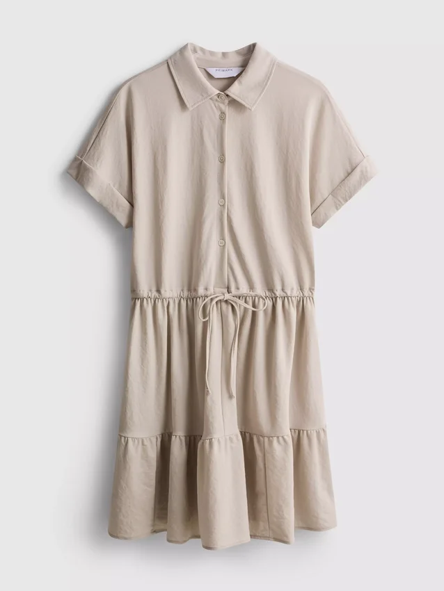 Mini-vestido em camadas de manga curta
