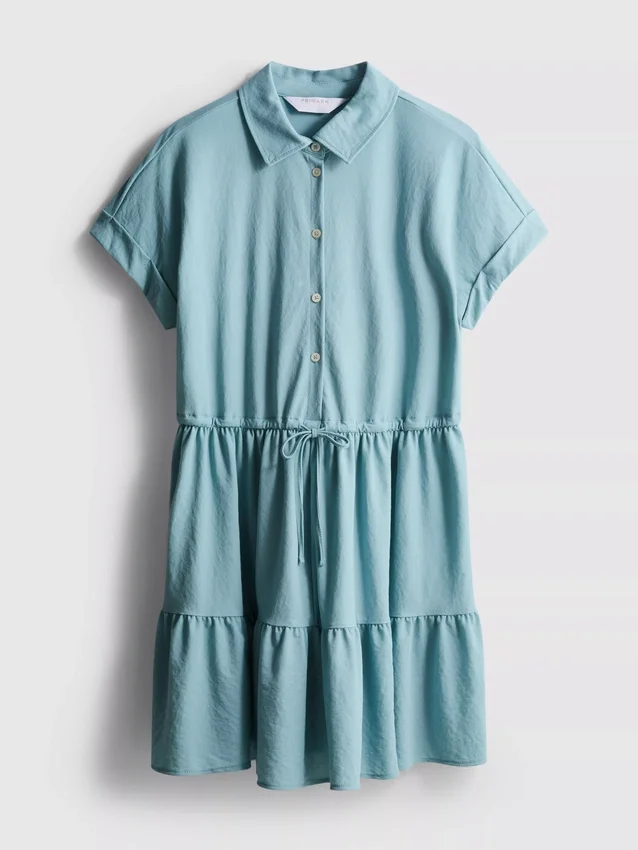 Mini-vestido em camadas de manga curta