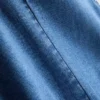 Mini-vestido em ganga de algodão com corte em A