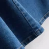 Mini-vestido em ganga de algodão com corte em A
