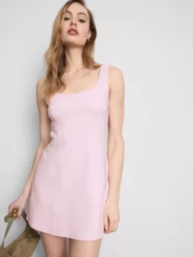 Mini-vestido em tecido ponte com elevada percentagem de algodão