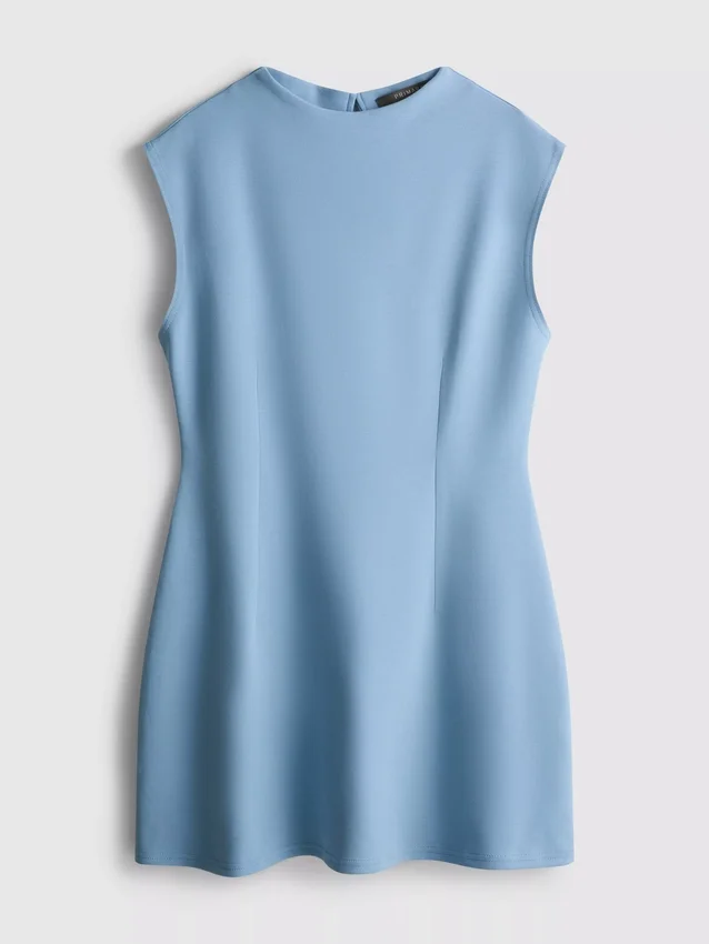 Mini-vestido esculpido com mangas curtas