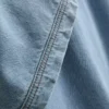 Mini-vestido reto de ganga de algodão com gola