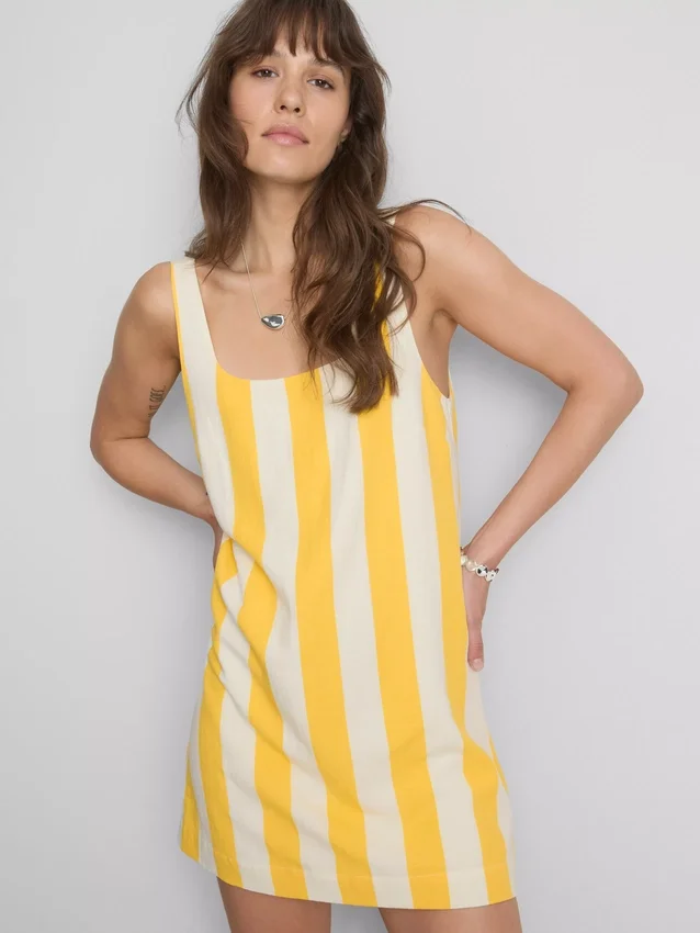 Mini-vestido reto estampado