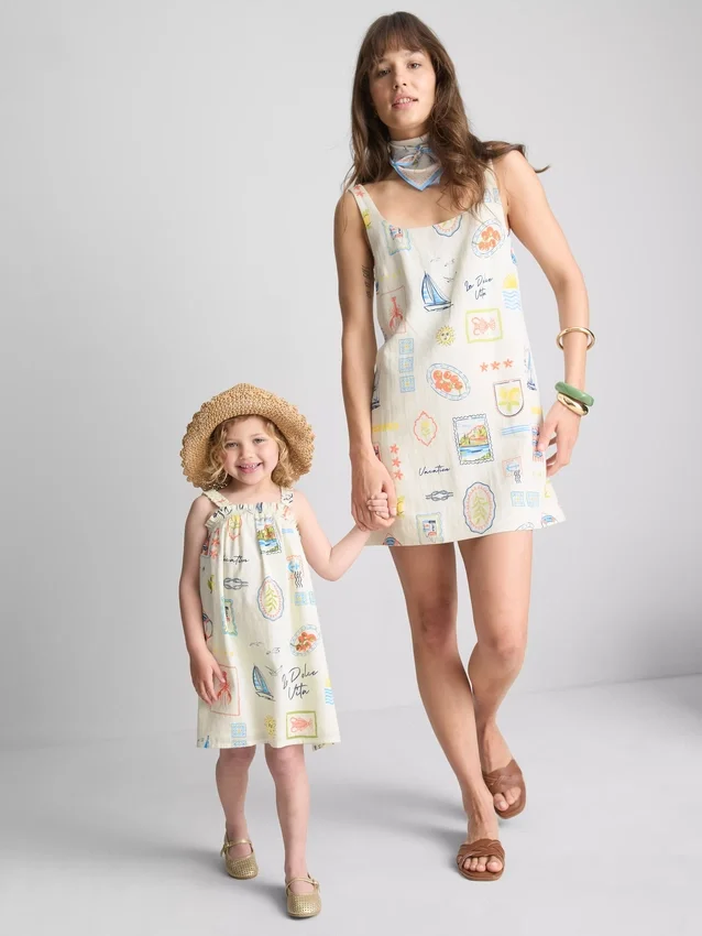 Mini-vestido reto estampado