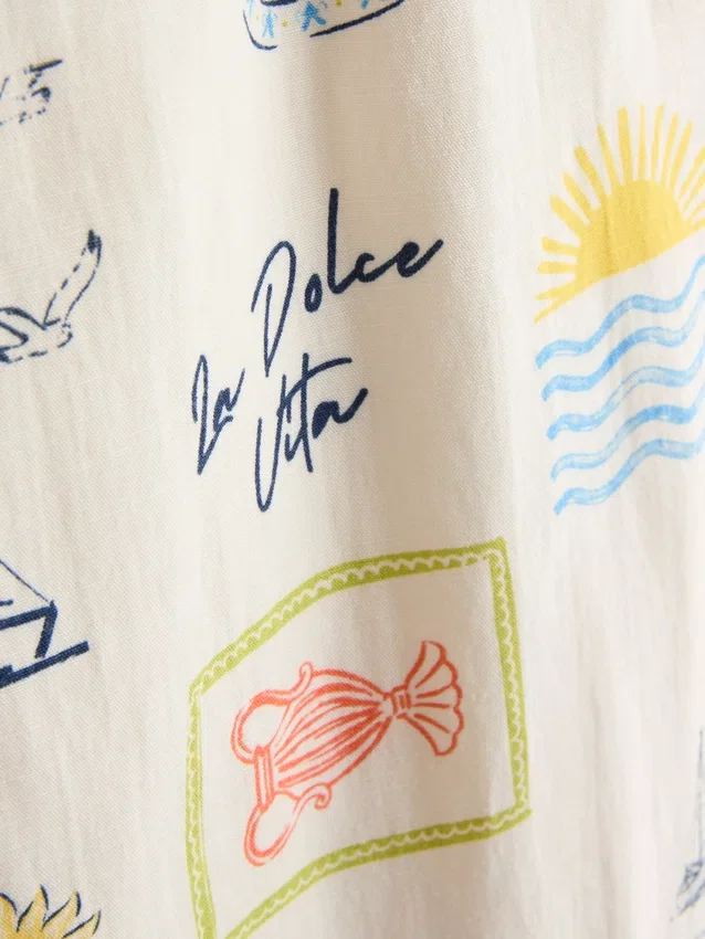 Mini-vestido reto estampado