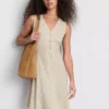 Mini-vestido sem mangas com decote em V