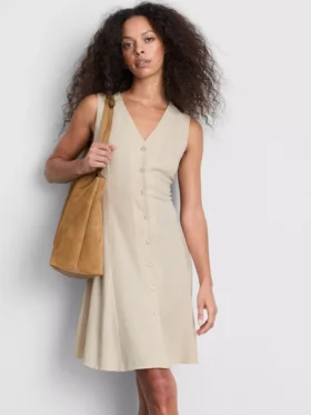 Mini-vestido sem mangas com decote em V