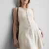 Mini-vestido sem mangas com decote em V