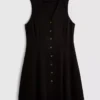 Mini-vestido sem mangas com decote em V