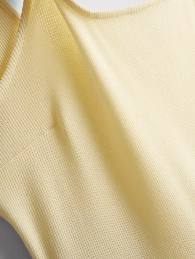 Mini-vestido tipo espartilho em mistura de algodão