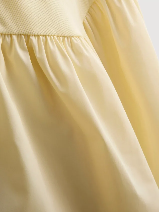 Mini-vestido tipo espartilho em mistura de algodão